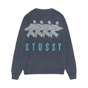 Stussy Surfman Icon Cotton Linen Crew Dusty Blue