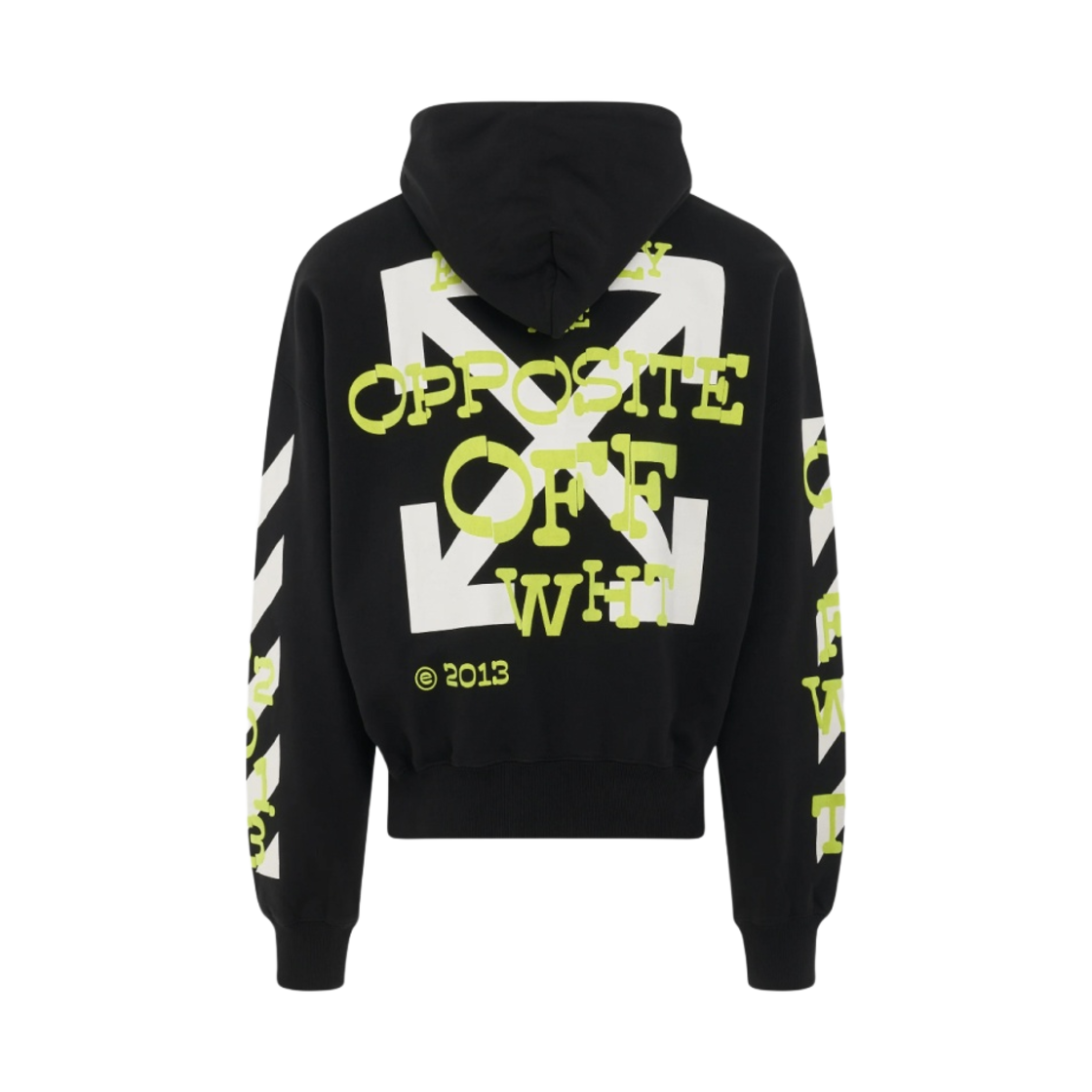 OMBB110S23FLE0021050 Off-White Opposite Arrow Boxy Hoodie Black Lime