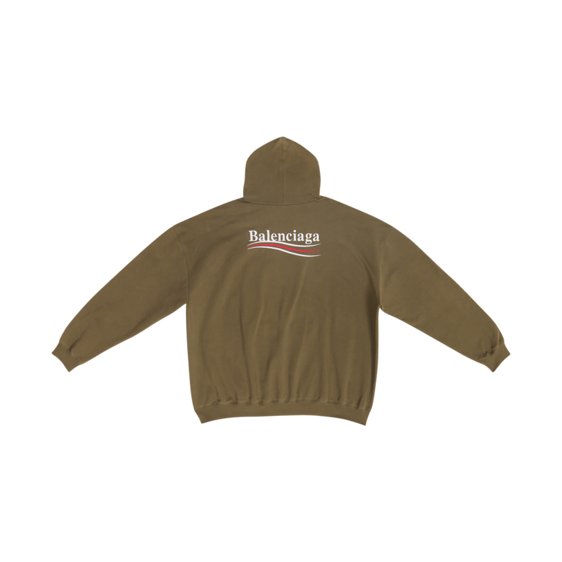 620973TKVI92463 Balenciaga Political Campaign Large Fit Hoodie Khaki