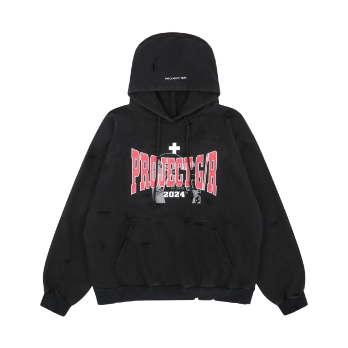 프로젝트 G/R 투 페이스드 워시드 후드 워시드 블랙(Project G/R Two Faced Washed Hoodie Washed Black)