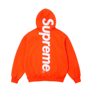 Supreme Satin Applique Hooded Sweatshirt Bright Orange - 24FW