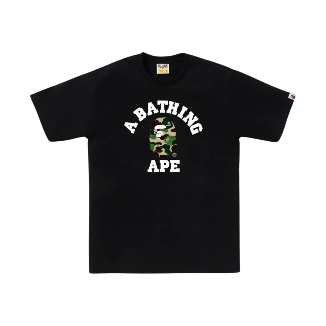베이프 ABC 카모 컬리지 티셔츠 블랙 그린(BAPE ABC Camo College T-Shirt Black Green)