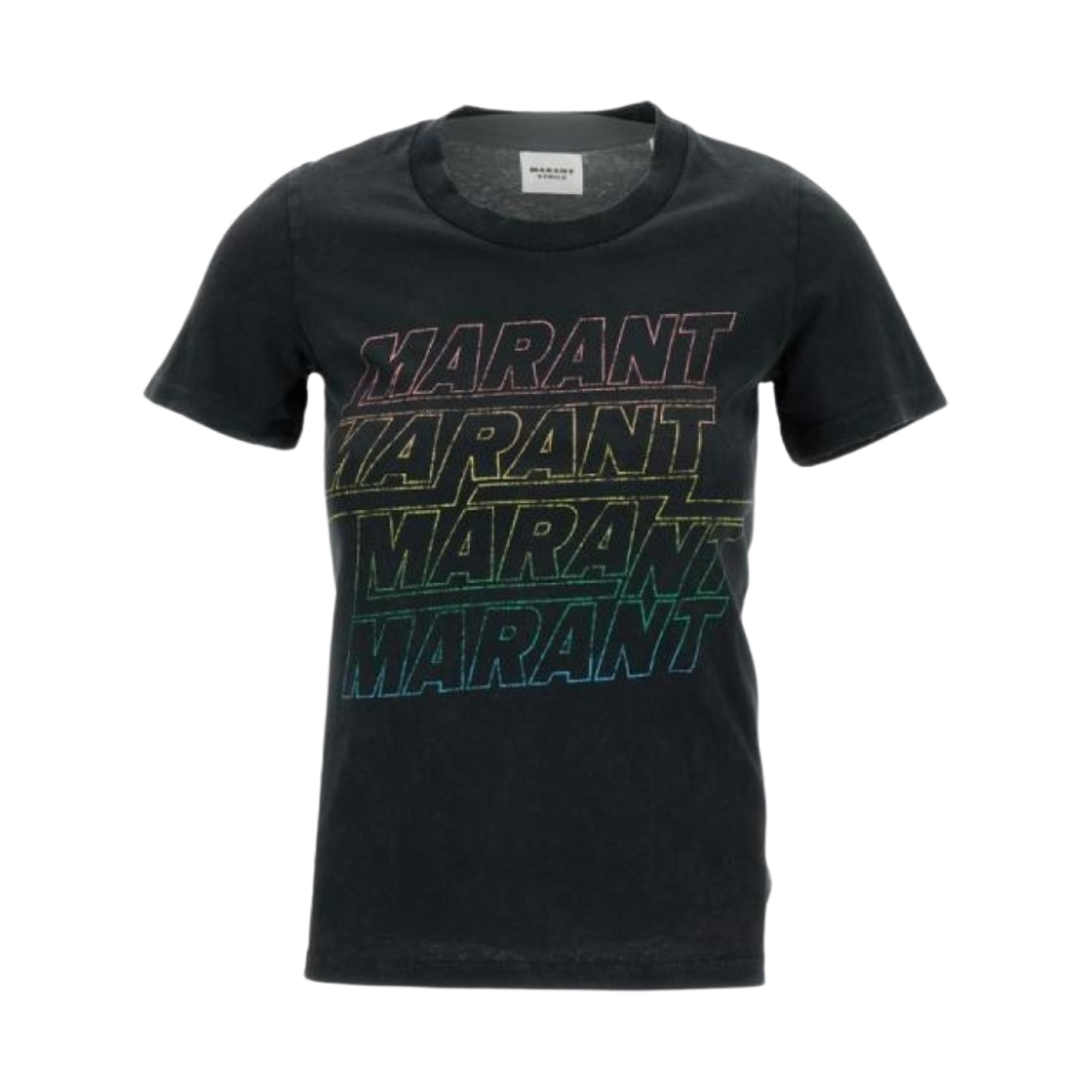 TS0148FA-B1N09E-02FK (W) Isabel Marant Etoile Logo Crewneck T-Shirt Black - 24SS