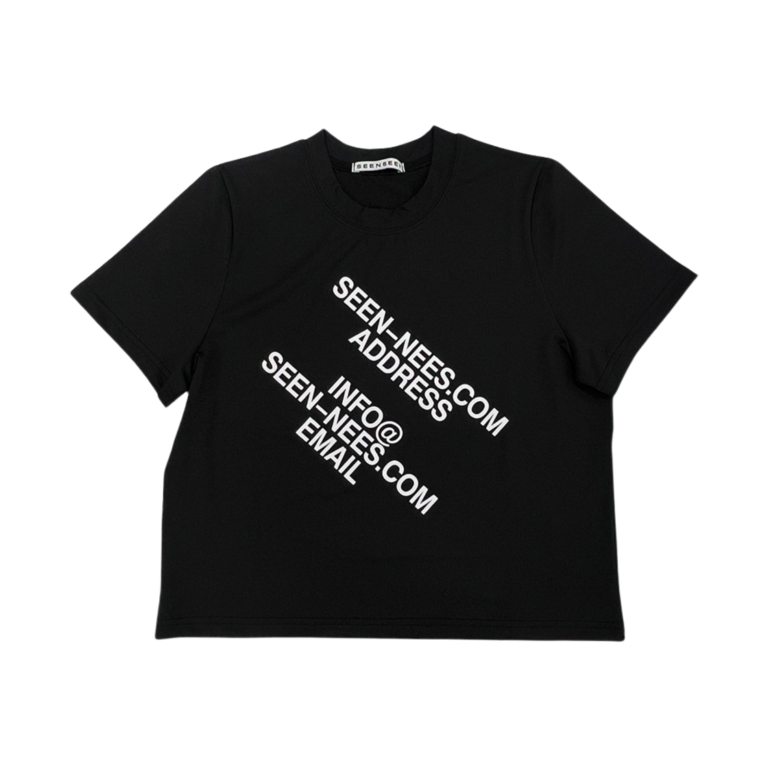 P00000YC SEEN Contact Crop  T-Shirts Black