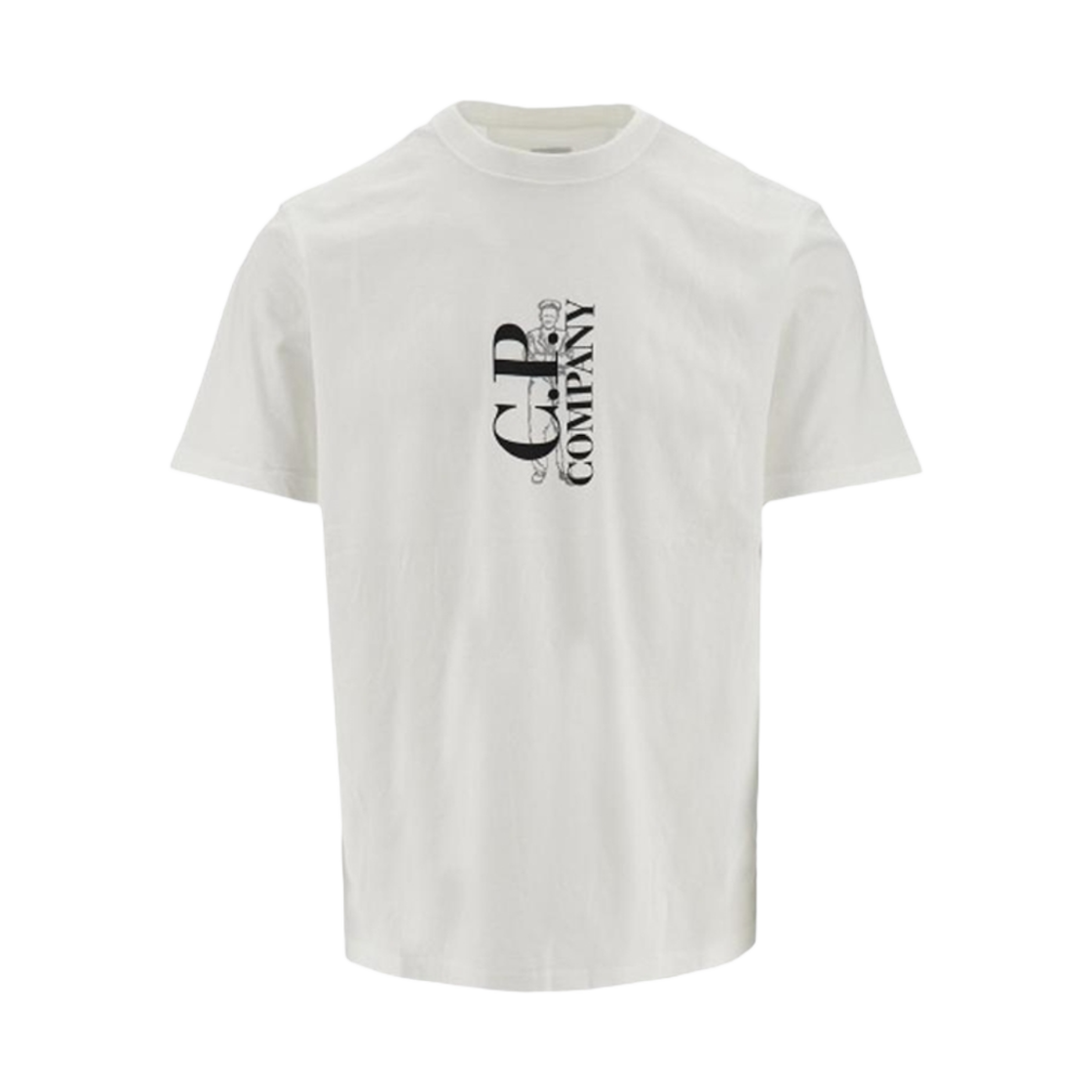 C.P. 컴퍼니 30/1 저지 버티컬 티셔츠 화이트 - 25SS(C.P. Company 30/1 Jersey Vertical T-Shirt White - 25SS)