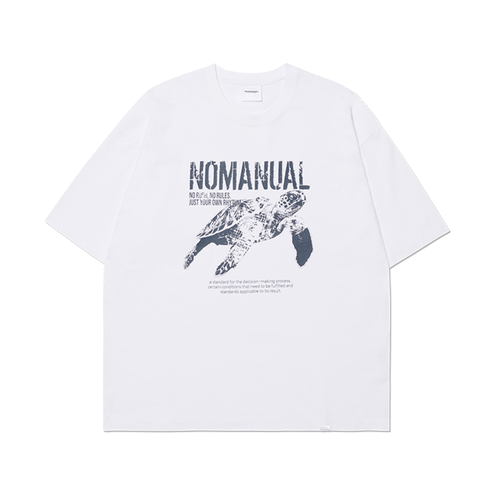 노매뉴얼 터틀 티셔츠 화이트