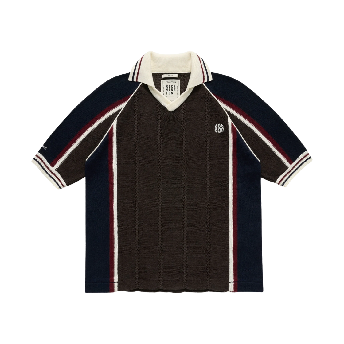 JJJ자운드 x 라이스 나인 텐 니팅 사커 저지 브라운 네이비(JJJJound x Rice Nine Ten Knitting Soccer Jersey Brown Navy)