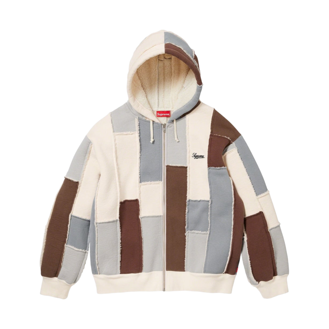 슈프림 포우 셔링 집업 후드 스웨트셔츠 내츄럴 - 23FW