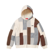 Supreme Faux Shearling Zip Up Hooded Sweatshirt Natural - 23FW
