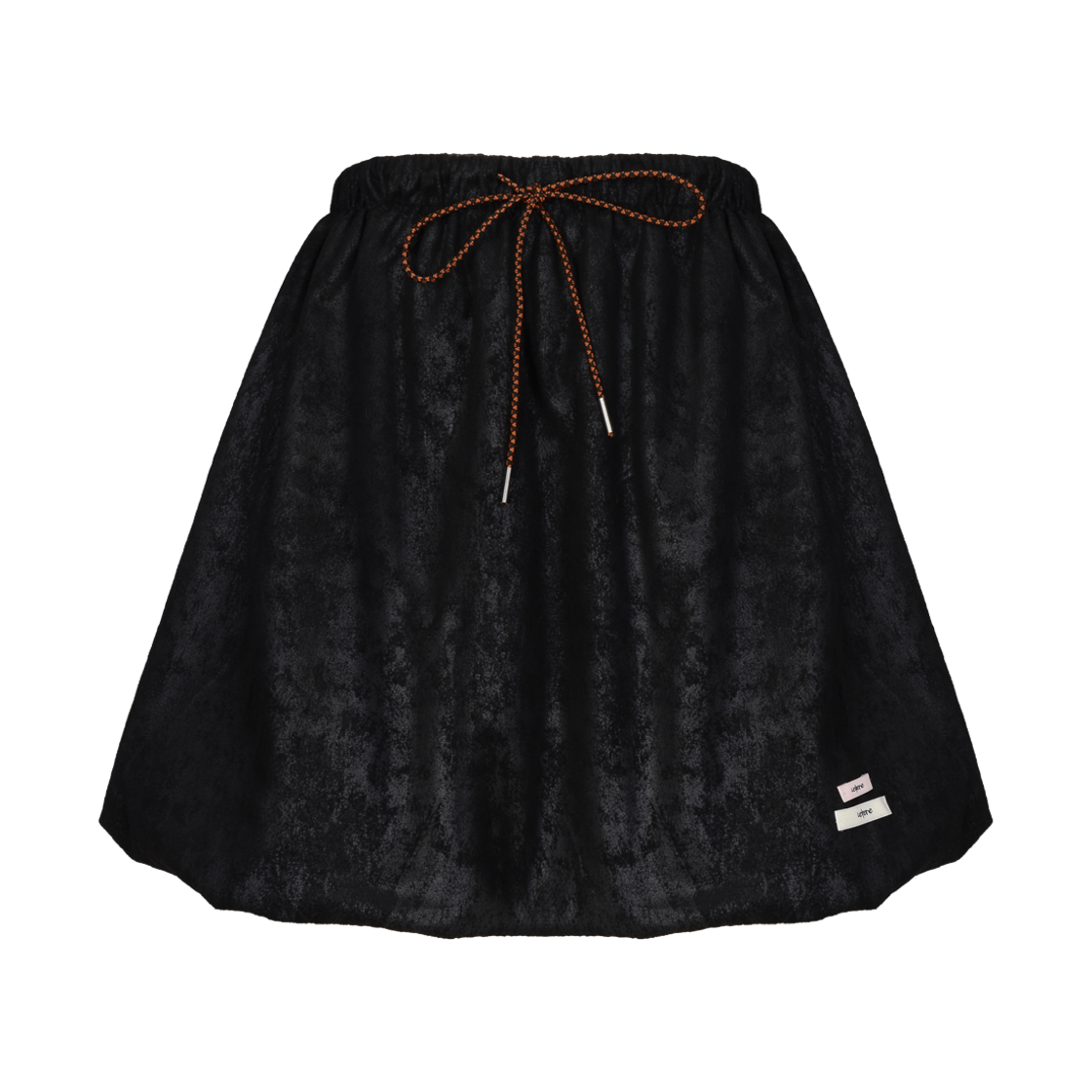 lr24fw07 Leterie Suede Shirred Balloon Skrit Black