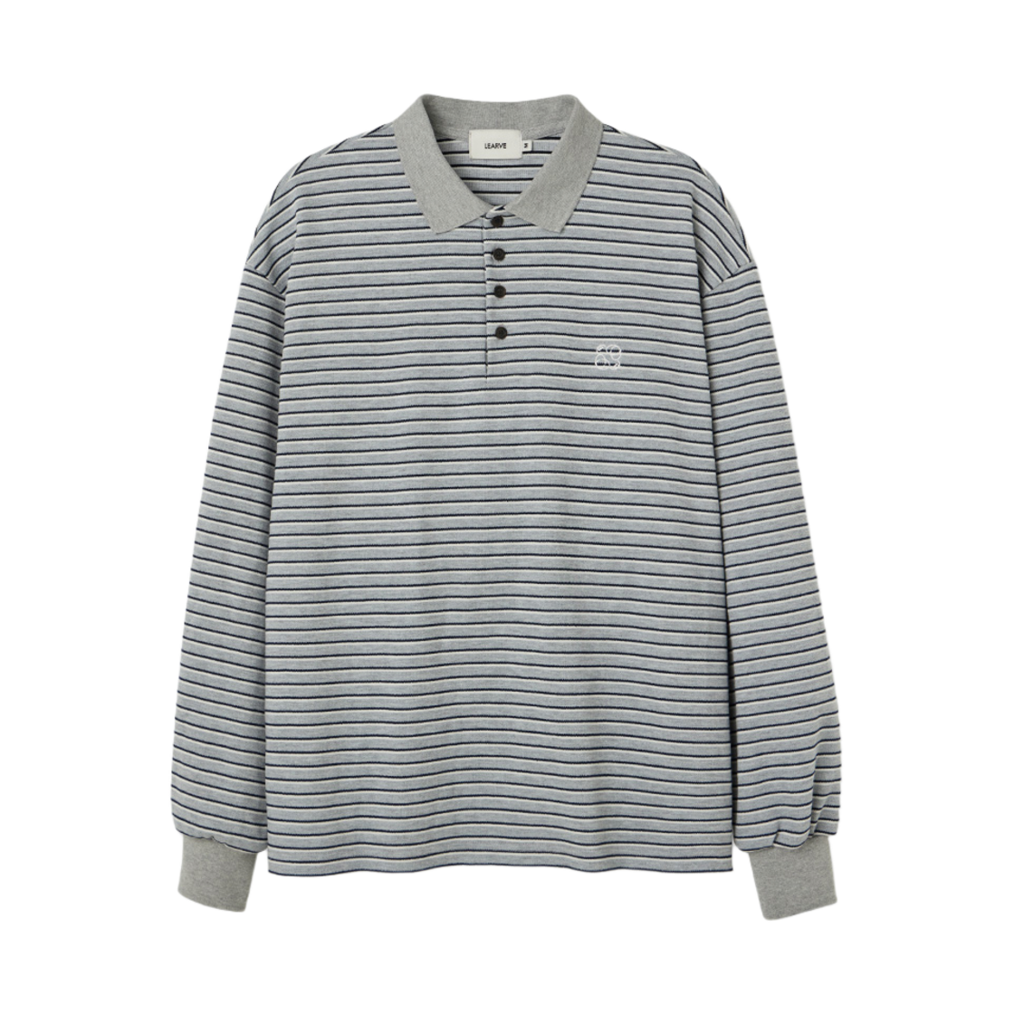 르아브 사콘 스트라이프 PK 티셔츠 그레이(LEARVE Sakon Stripe PK T-Shirt Gray)