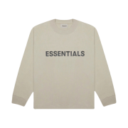 Essentials 3D Silicon Applique Boxy Long Sleeve T-Shirt String Tan - 20SS