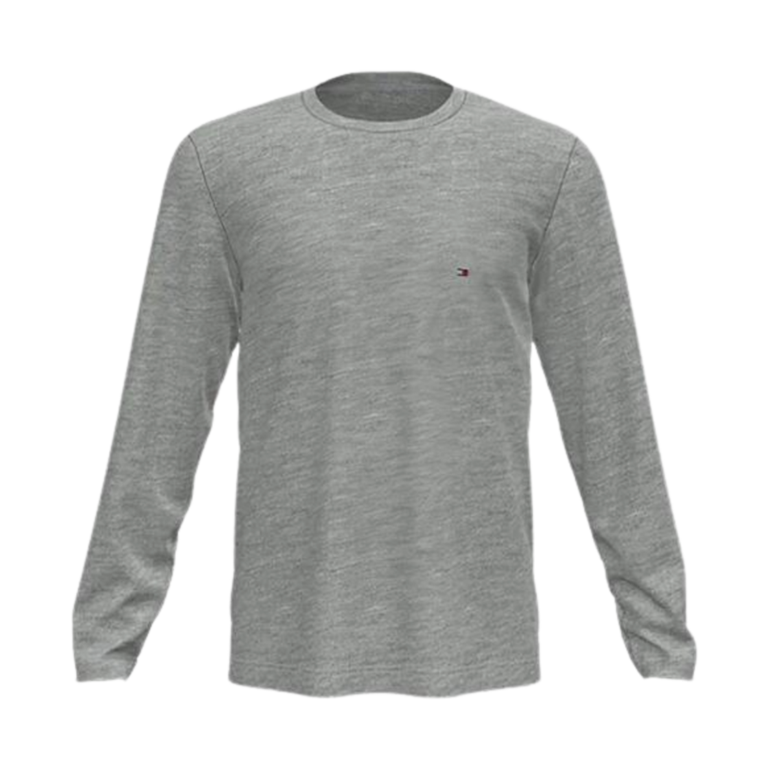 09T3118004 Tommy Hilfiger Thick Long Sleeve Relaxed Fit Flag Crew Neck T-Shirt Grey Heather