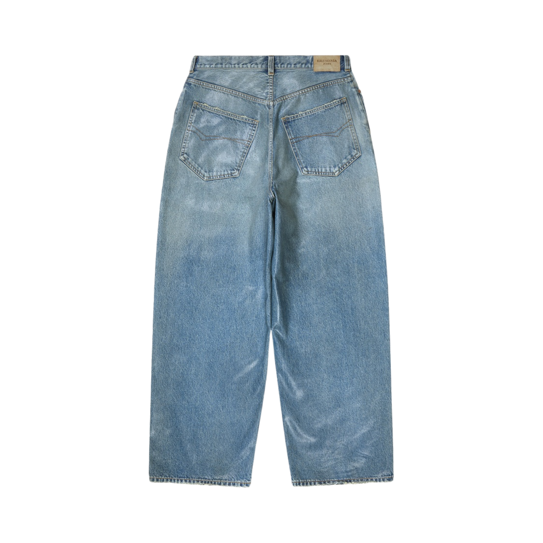 발렌시아가 블루 코팅 라지 배기 소프트 데님(Balenciaga Large Baggy Jeans in Blue Coated Soft Denim) - 2