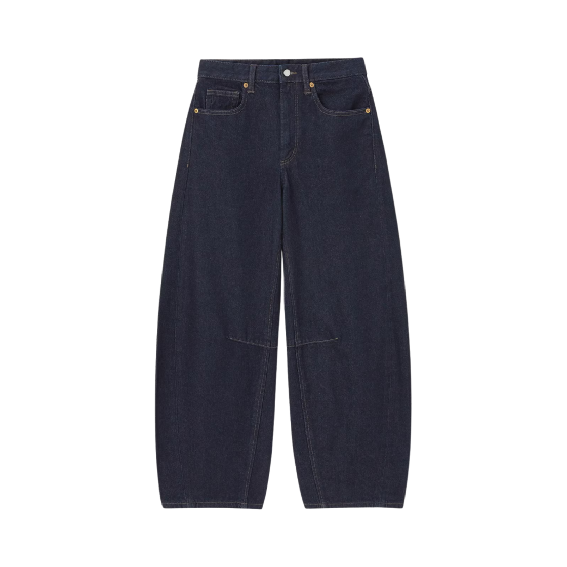 (W) GU 배럴 레그 진 네이비((W) GU Barrel Leg Jean Navy)