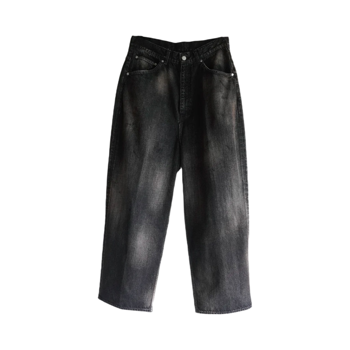 ANC-PT48-3 Ancellm Aging Wide Denim Pants Black