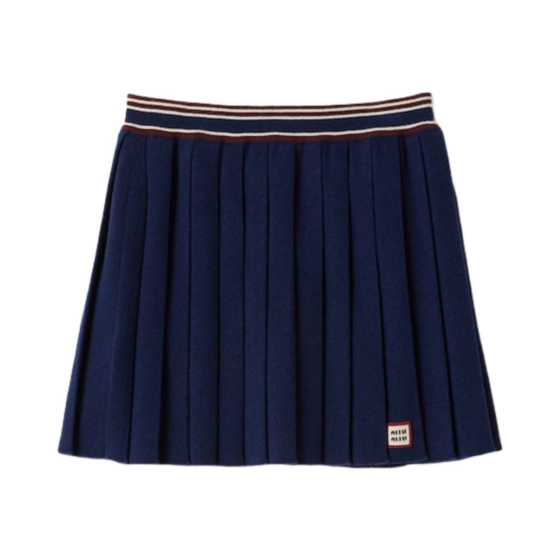 MMG524-158Z-F0124 (W) Miu Miu Wool and Cashmere Skirt Navy