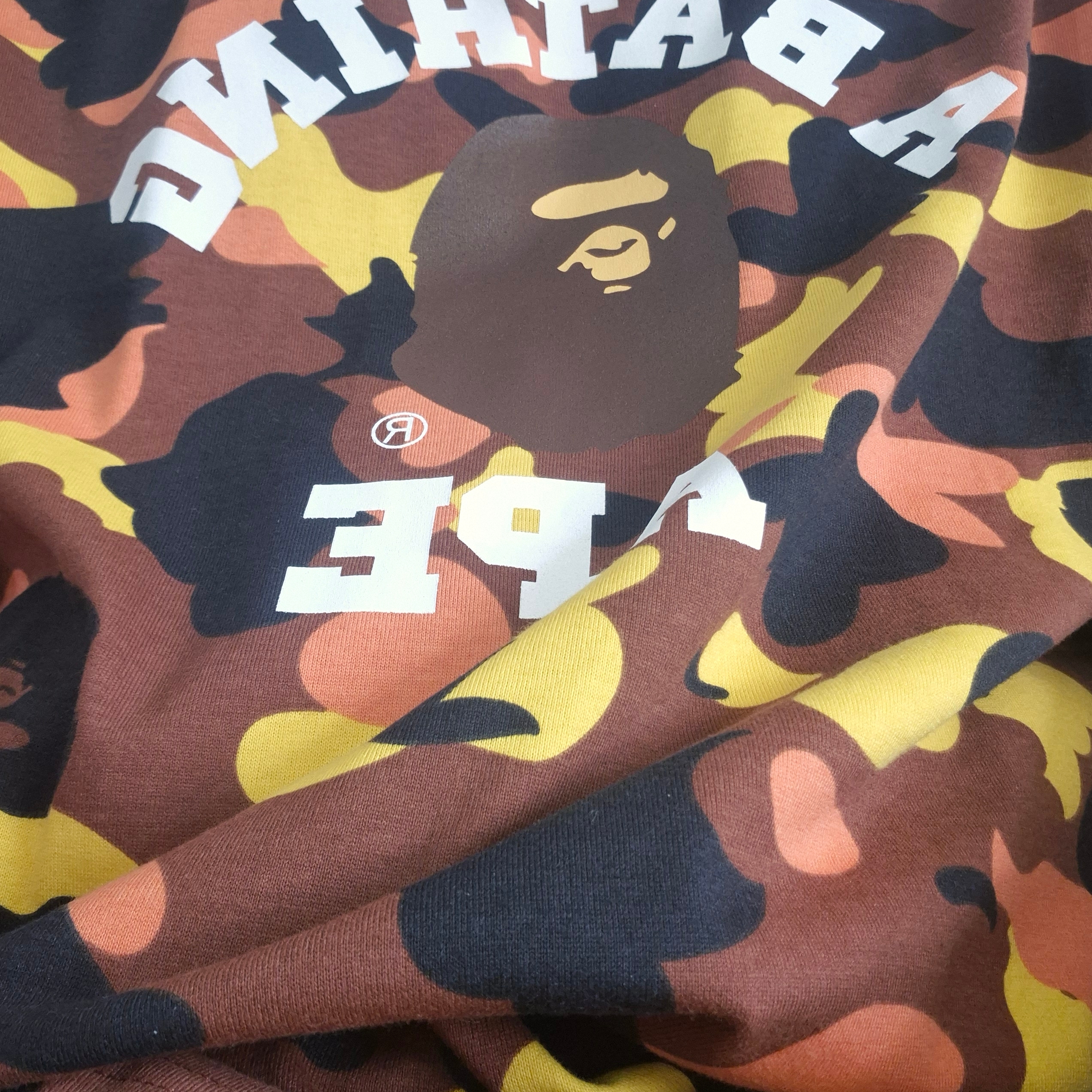 BAPE 1st Camo College T-Shirt Orange 착용 스타일