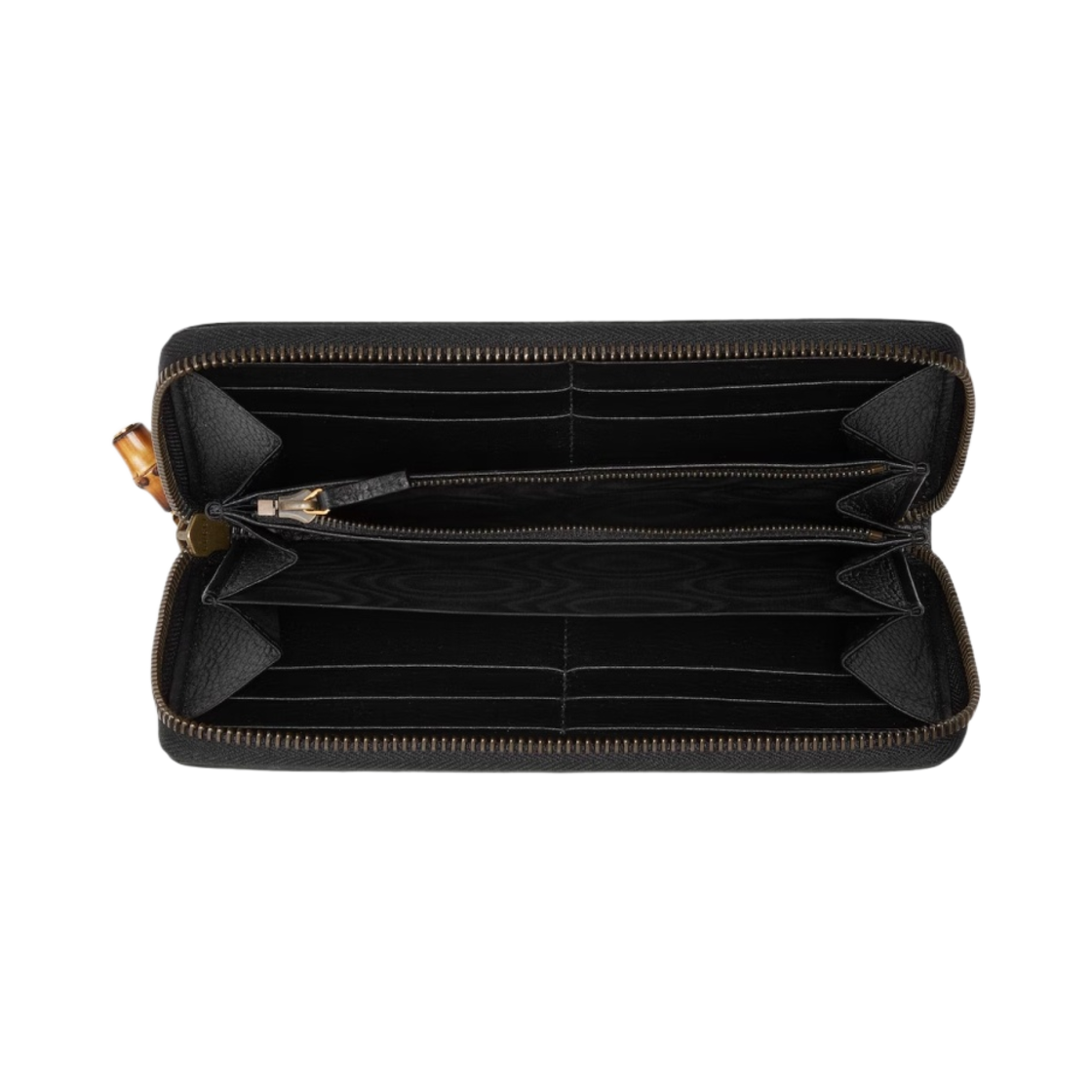 구찌 뱀부 집 어라운드 지갑 블랙(Gucci Zip Around Wallet with Bamboo Black) - 2