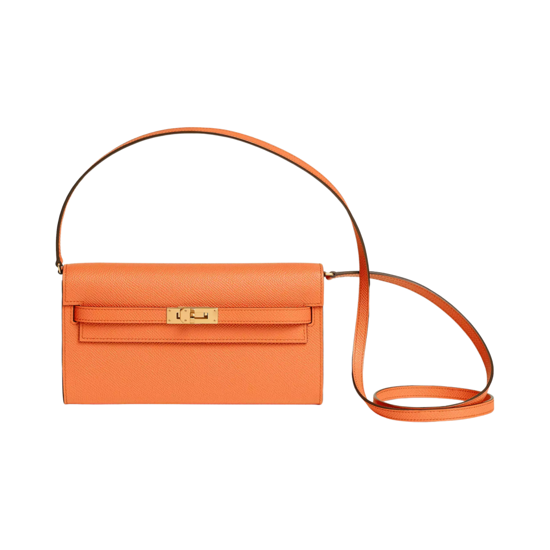H080253CC93 Hermes Kelly Classique To Go Wallet Epsom & Gold Orange - 대표 이미지 #1