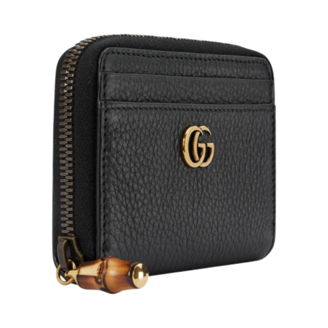 구찌 뱀부 더블 G 지퍼 카드 케이스 블랙(Gucci Double G Zip Card Case with Bamboo Black) - 2