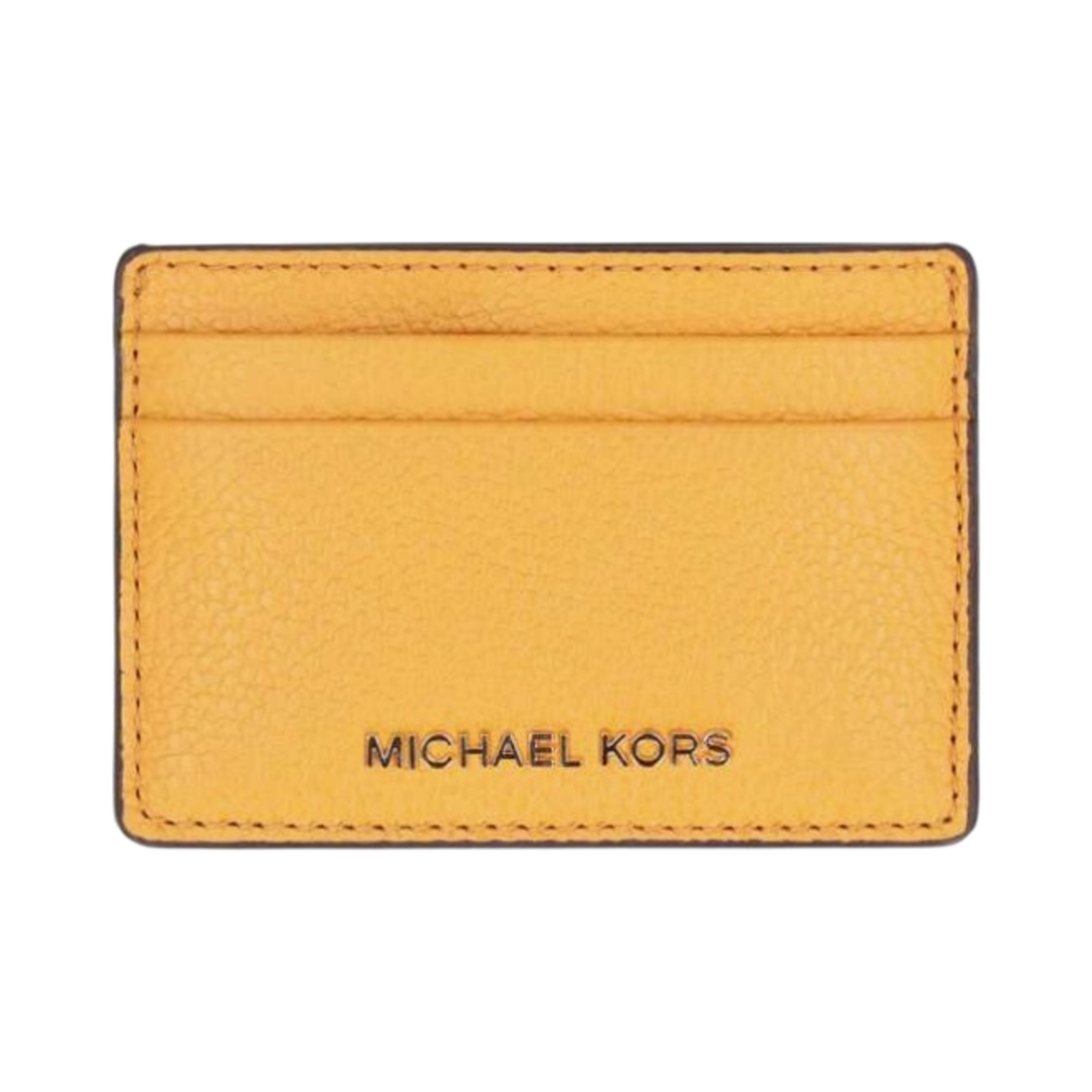 34F9GF6D0L878 Michael Kors Pebbled Leather Card Case Golden Rod