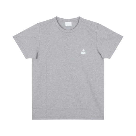 Isabel Marant Zafferh Cotton Logo T-Shirt Ecru Grey - 23SS