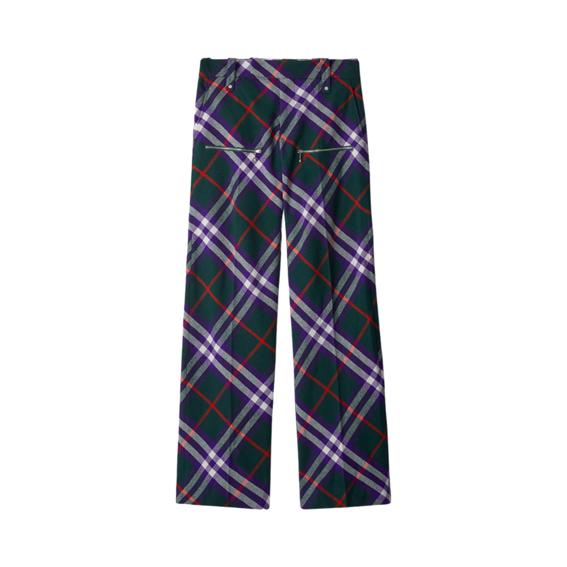 8079159 Burberry Check Wool Trousers Vine Deep Royal
