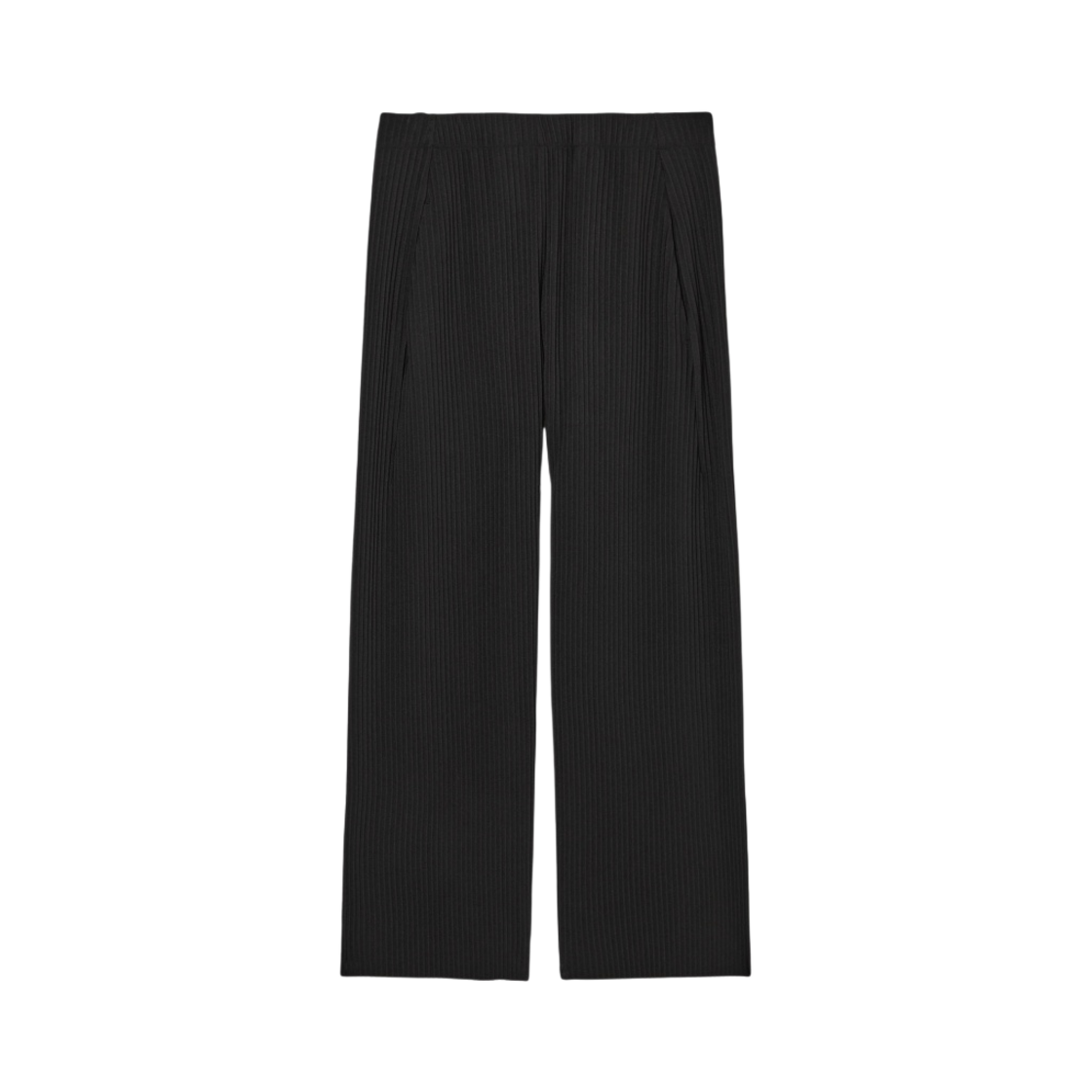 (W) 코스 플리티드 엘라스틱 트라우저 블랙((W) COS Pleated Elasticated Trousers Black)