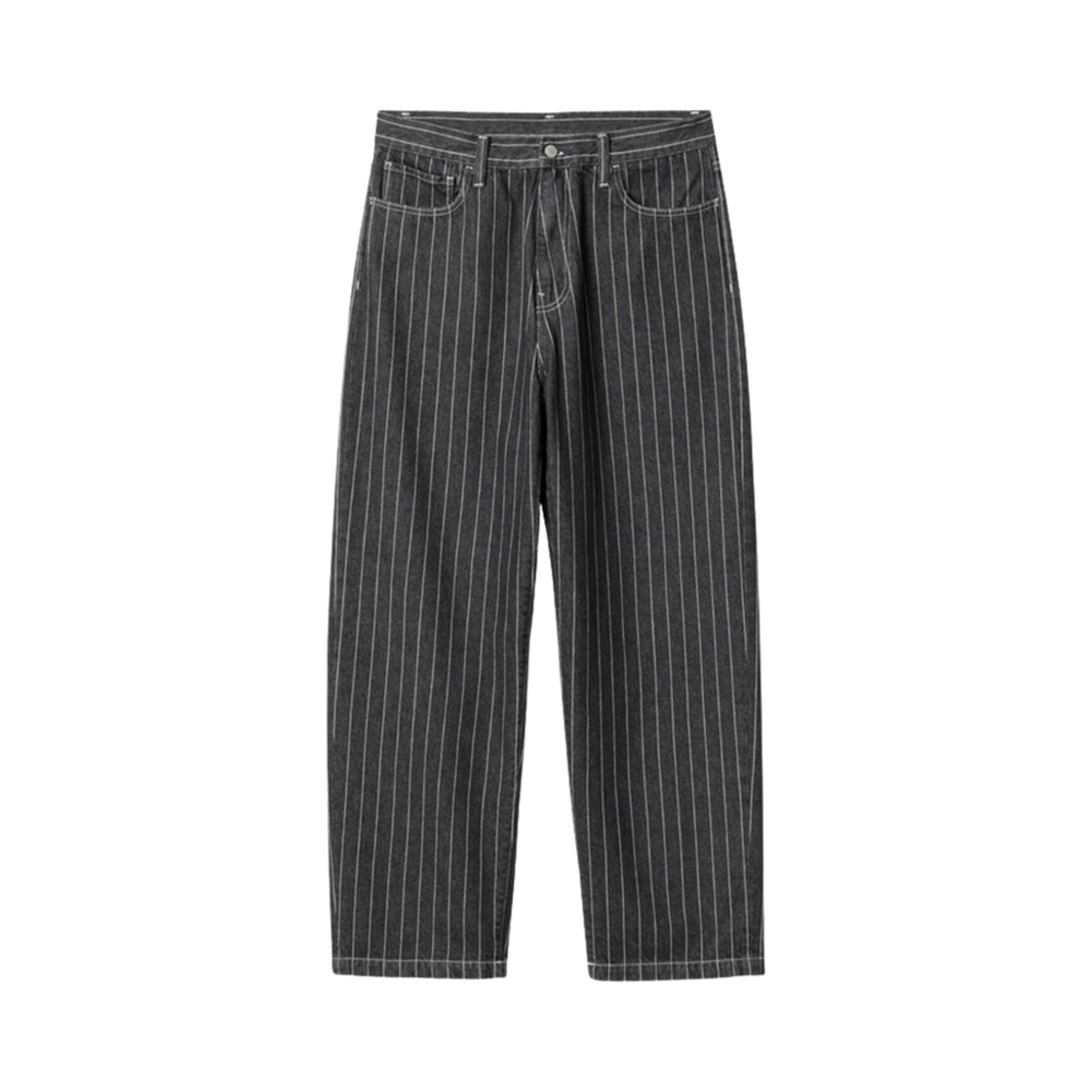 칼하트 WIP 올리언 스트라이프 팬츠 블랙 화이트 스톤 워시드(Carhartt WIP Orlean Stripe Pants Black White Stone Washed) - 2