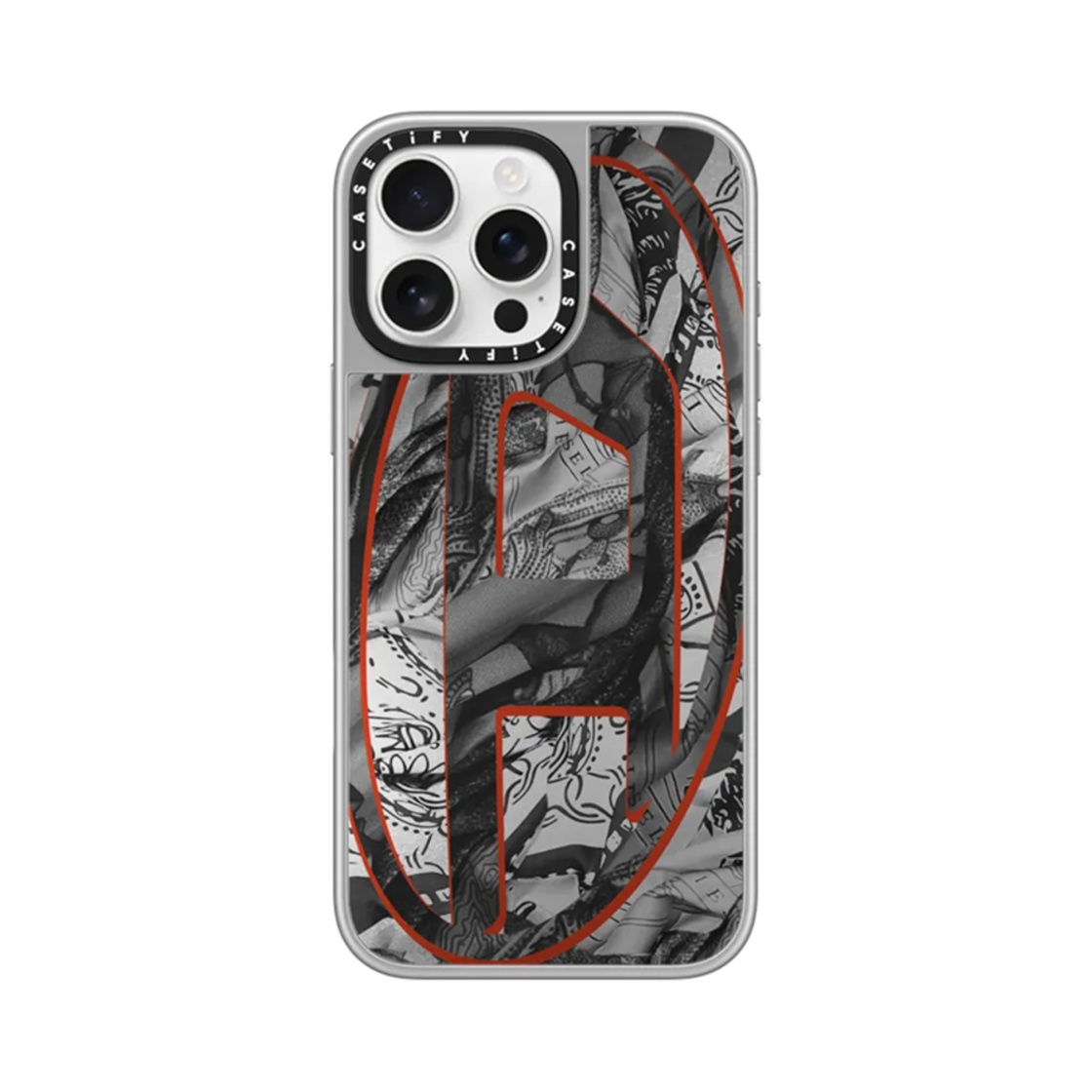 iPhoneアクセサリー DIESEL Monochrome Bandana Oval D Ca 케이스티파이 x 디젤 아이폰 모노크롬 반다나 오발 D 맥세이프