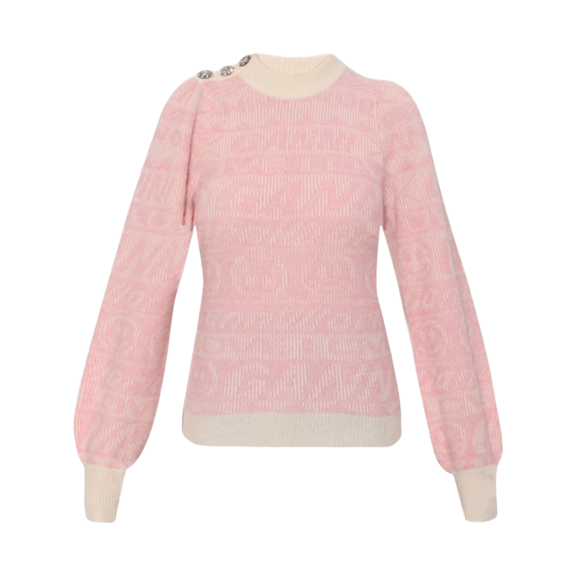 (W) 가니 오버사이즈 로고 풀오버 에그렛((W) Ganni Oversized Logo Pullover Egret) - 1