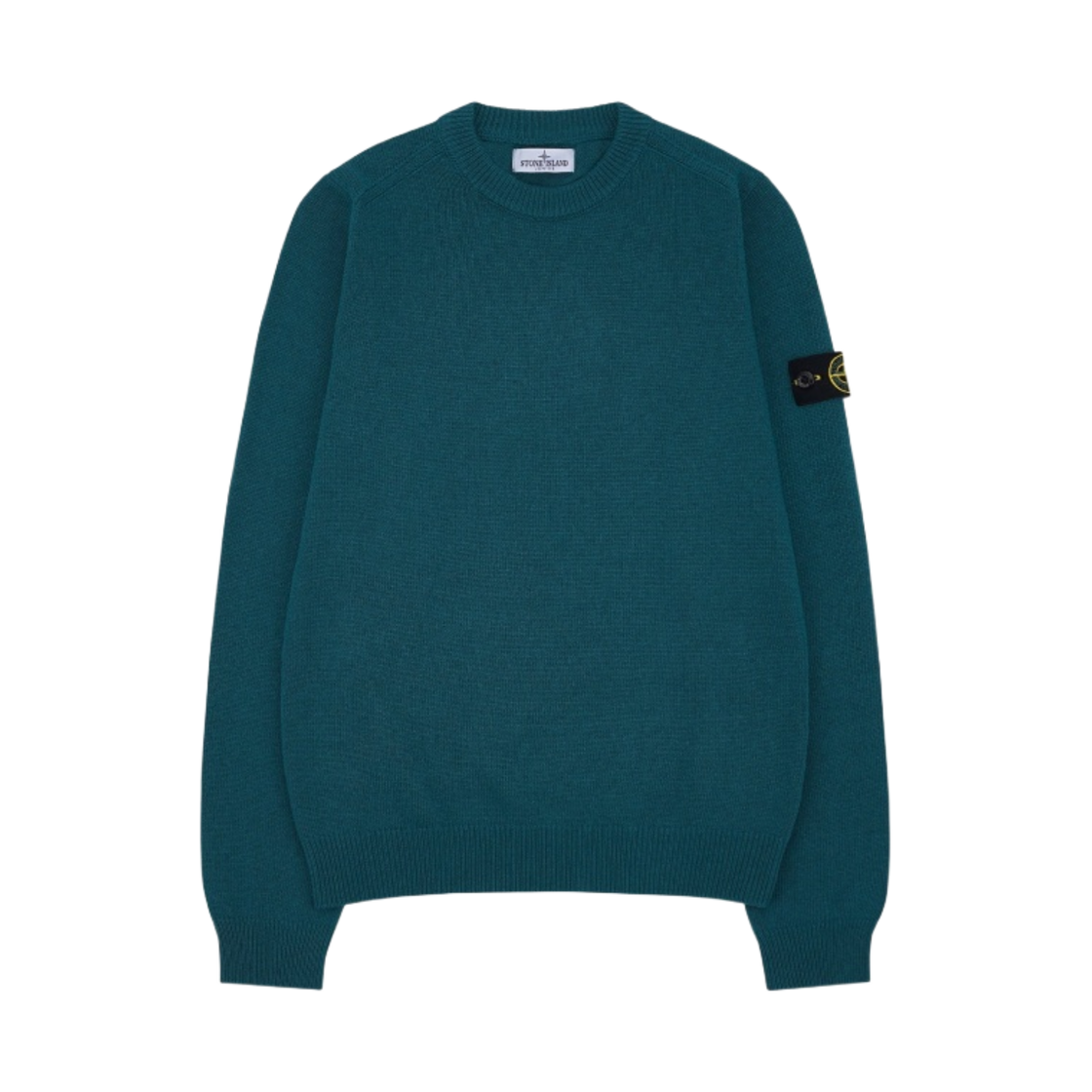 (키즈) 스톤 아일랜드 502A1 스타킹 스티치 캐시미어 울 크루넥 니트 코발트 블루 - 22FW((Kids) Stone Island 502A1 Stocking Stitch Cashmere Wool Crewneck Knit Cobalt Blue - 22FW) - 1