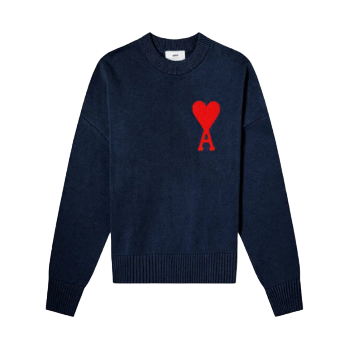 (W) 아미 빅 하트 로고 오버사이즈 스웨터 네이비 마린 - 21FW((W) AMI de Coeur Oversize Sweater Navy Marine - 21FW) - 1