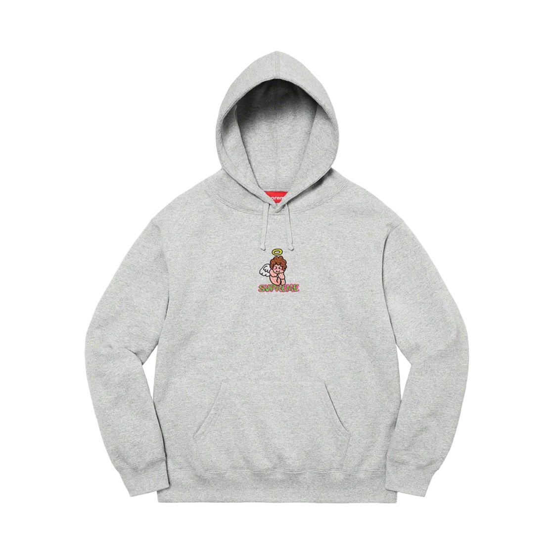 슈프림 엔젤 후드 스웨트셔츠 헤더 그레이 - 22SS