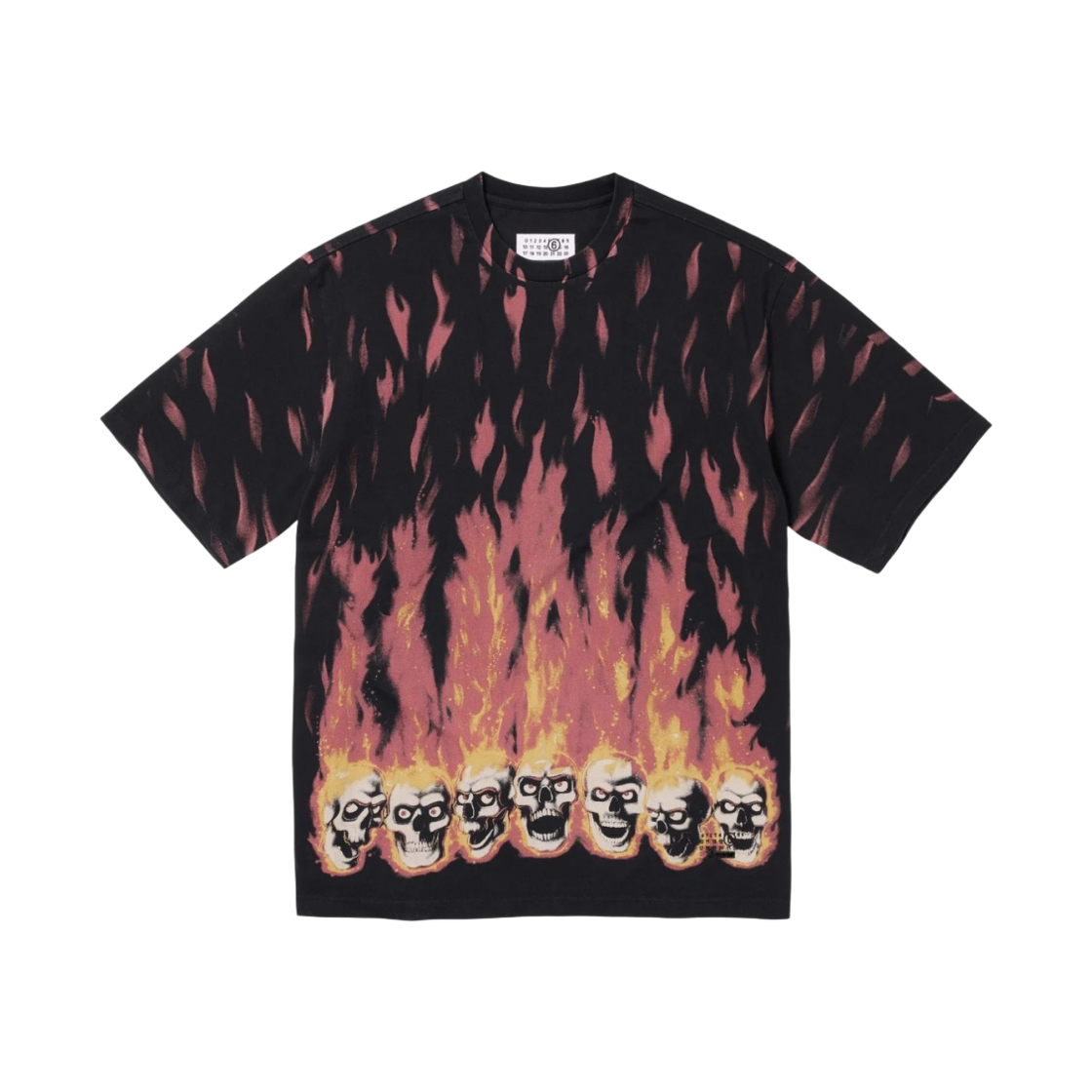 슈프림 x MM6 메종 마르지엘라 리퀴드 블루 오버사이즈 티셔츠 블랙 - 24SS(Supreme x MM6 Maison Margiela Liquid Blue Oversized T-Shirt Black - 24SS)