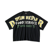 Kapital 18.5 Huge T-Shirt (Denim Repairpt) Black
