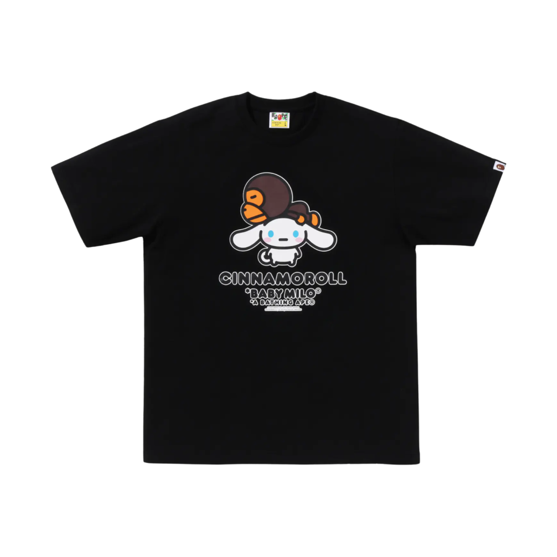 베이프 베이비 마일로 x 시나모롤 티셔츠 블랙 - 긴자 스토어 한정(BAPE Baby Milo x Cinnamoroll T-Shirt Black - Ginza Store Exclusive) - 1