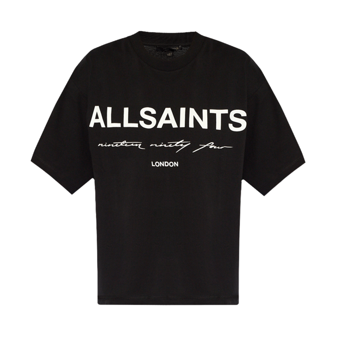 WG508Z (W) All Saints Helis Oversized Logo Carlie T-Shirt Black