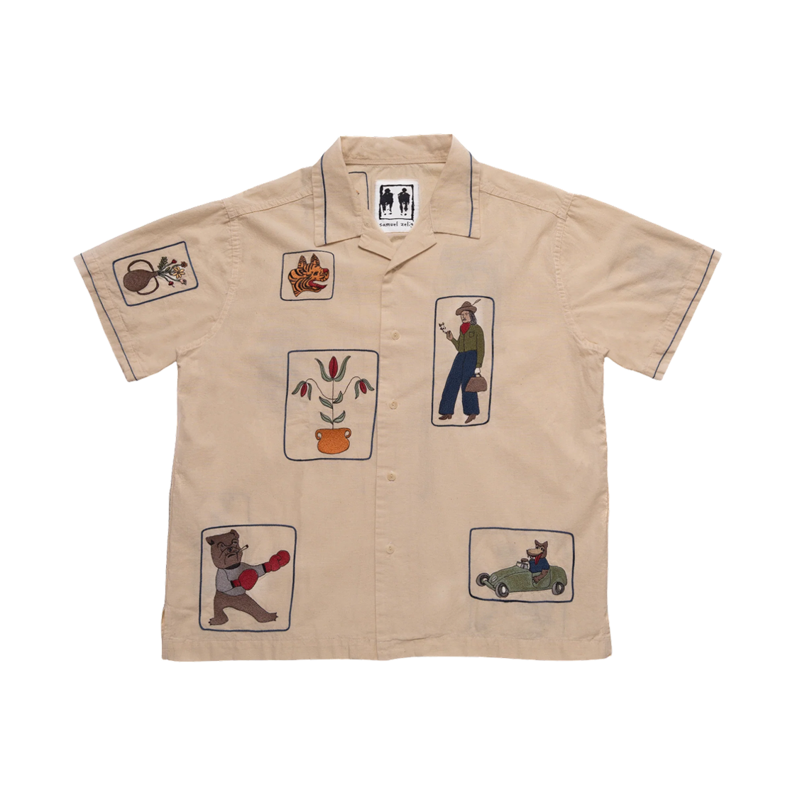 사무엘 젤리그 박스 캠프 셔츠 틴티드 내츄럴(Samuel Zelig Box Camp Shirt Tinted Natural)