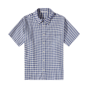 Acne Studios Plaid Short Sleeve Button Up Shirt Blue White