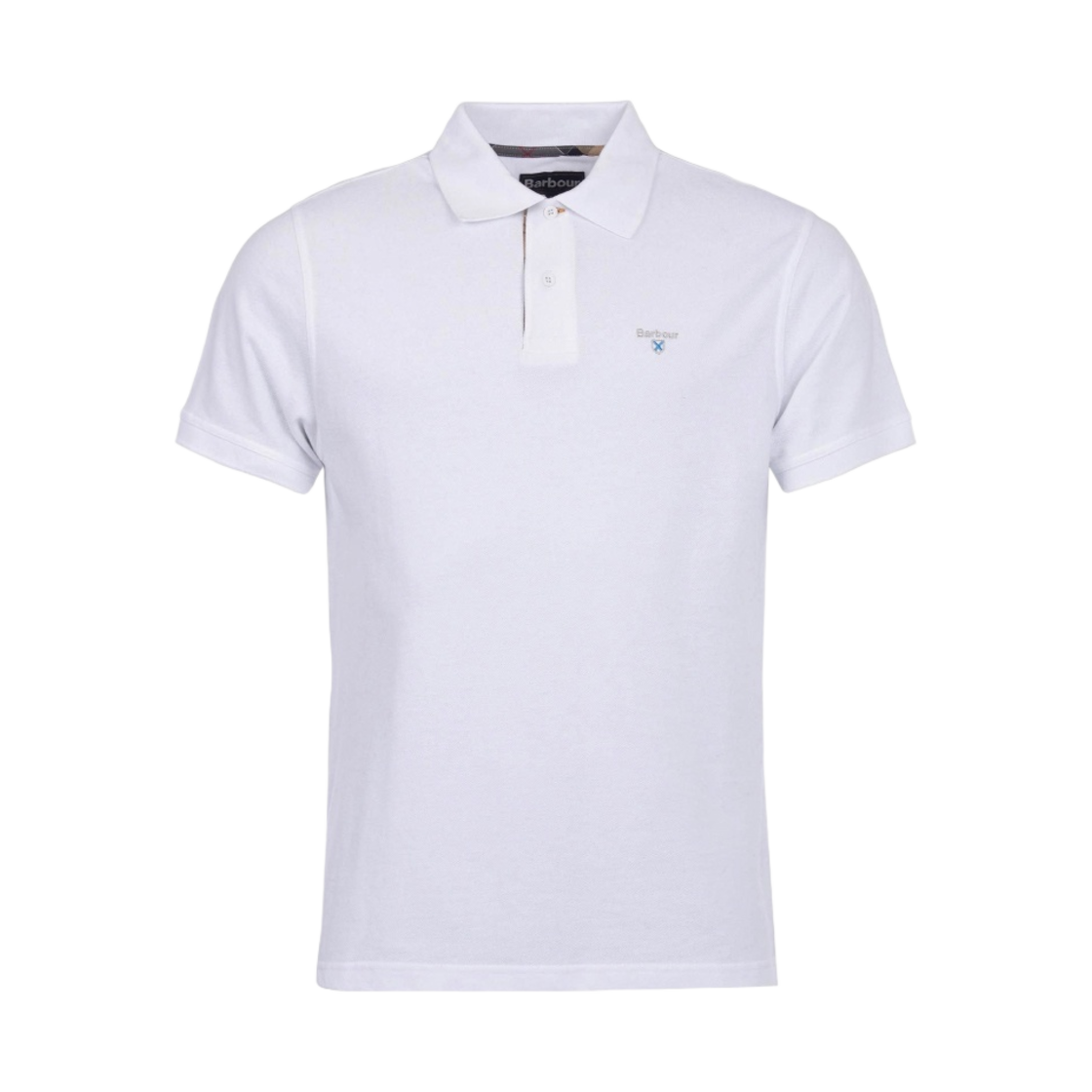 바버 타탄 피케 폴로 셔츠 화이트 드레스(Barbour Tartan Pique Polo Shirt White Dress) - 1