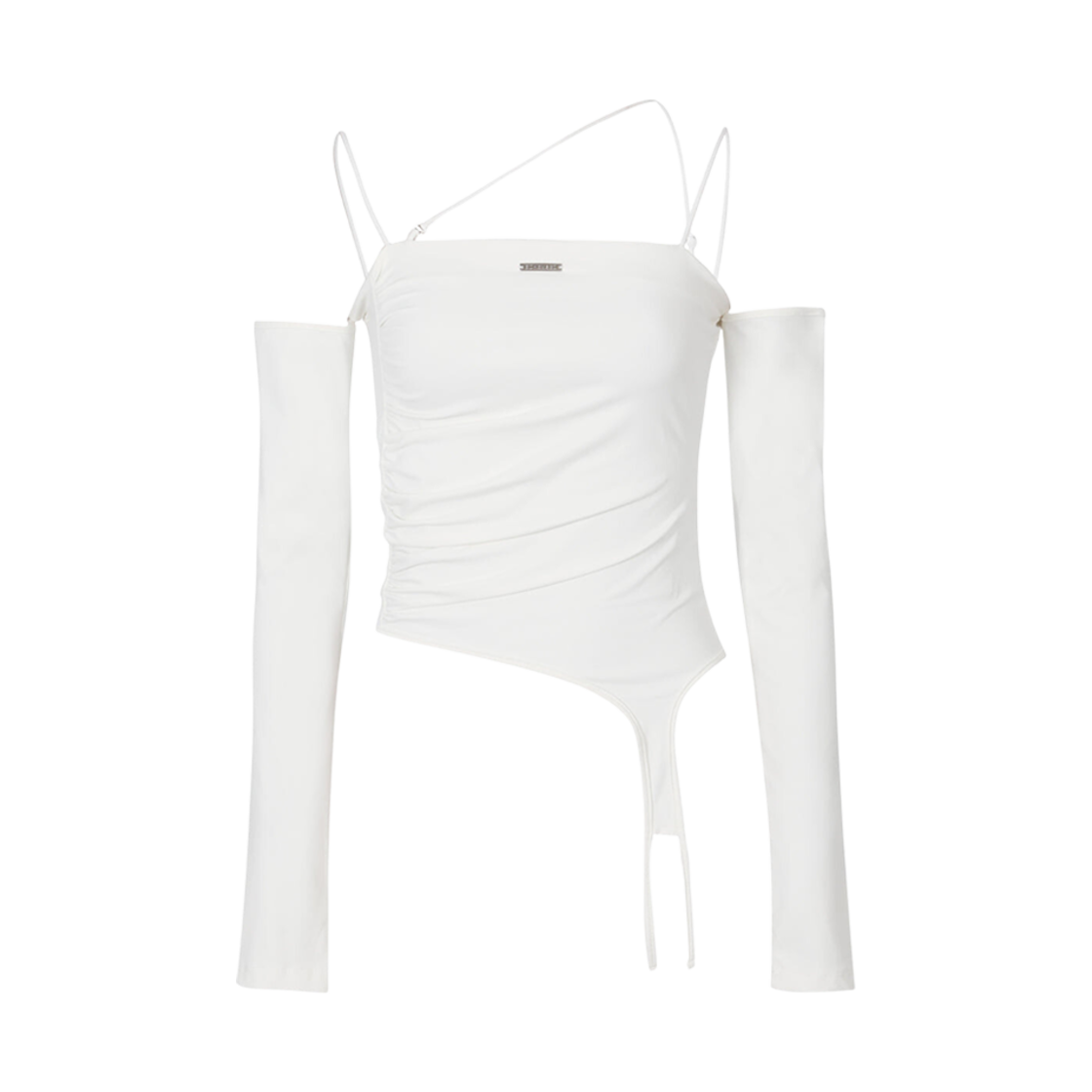 (W) 보헤미안 서울 오프 숄더 커브드 티셔츠 아이보리((W) Bohemian Seoul Off Shoulder Curved T-Shirt Ivory)