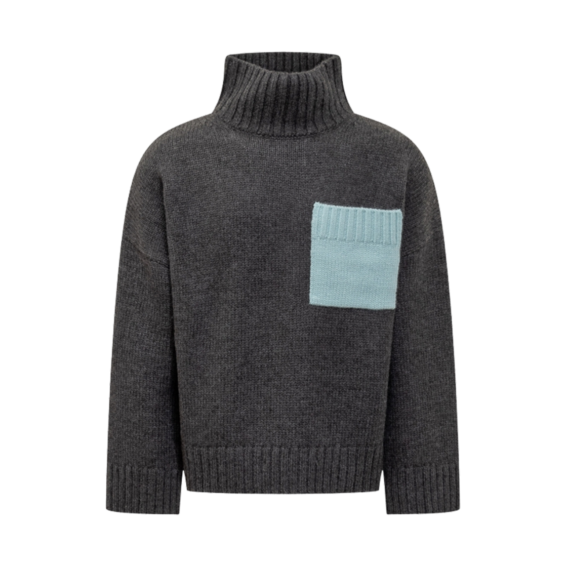 KW1269YN0367084 JW Anderson Patch Poket Turtleneck Sweater Grey
