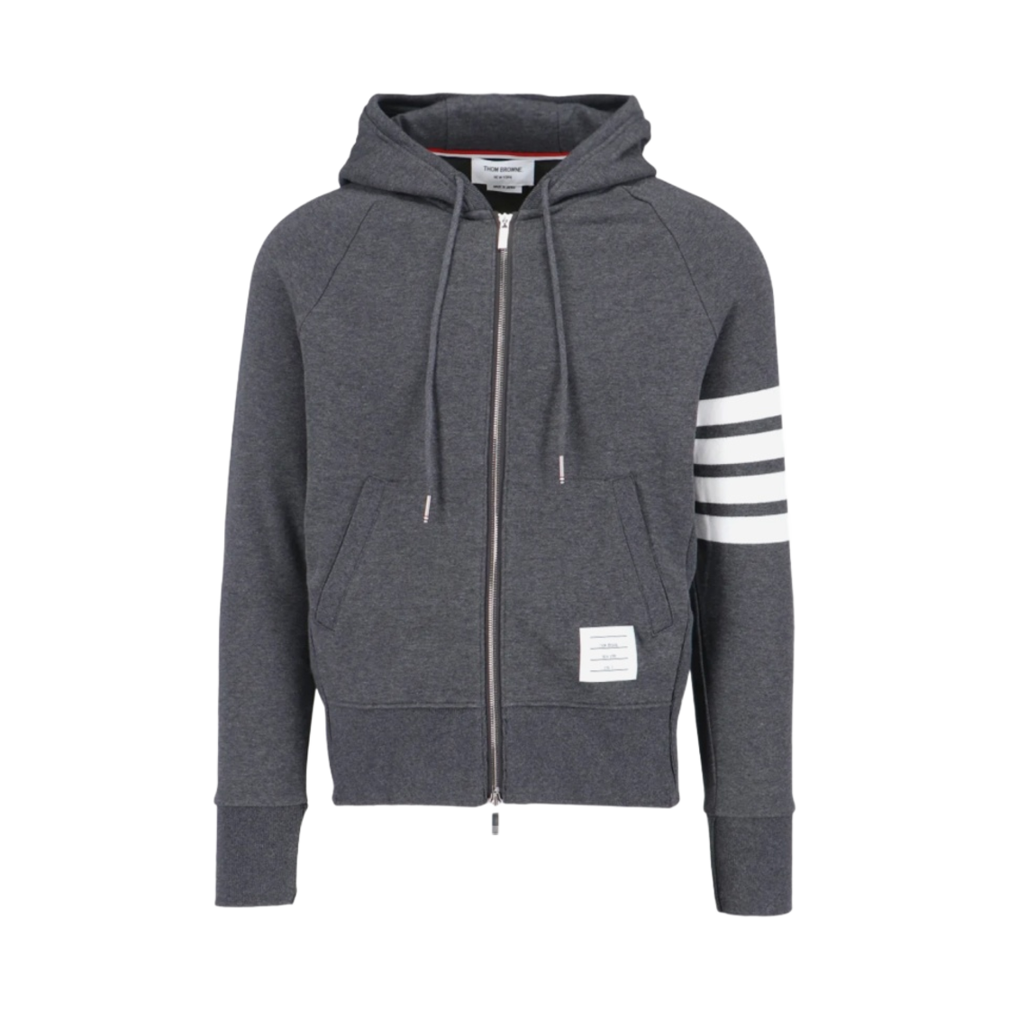 톰브라운 엔지니어드 사선 후드 집업 다크 그레이(Thom Browne Engineered 4-Bar Zip Hoodie Dark Grey)
