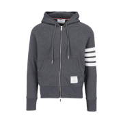 Thom Browne Engineered 4-Bar Zip Hoodie Dark Grey