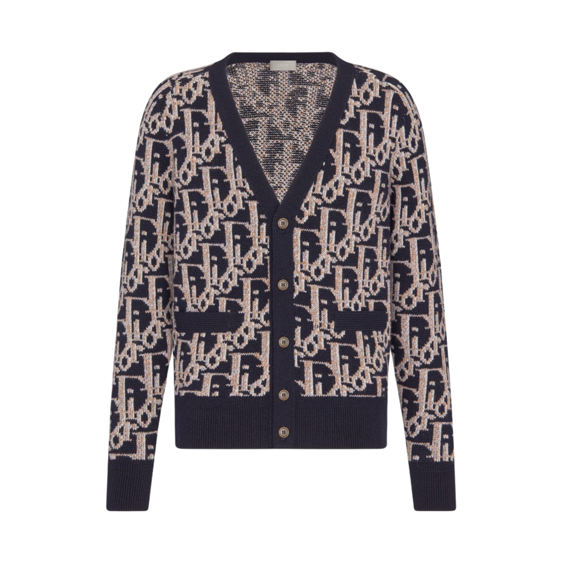 디올 오블리크 가디건 네이비 블루 울 자카드(Dior Oblique Cardigan Navy Blue Wool Jacquard) - 1
