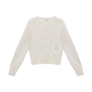 (W) Matin Kim Typo Patch Round Cardigan Ivory