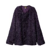 Needles Argyle Fringe Snap Cardigan Purple