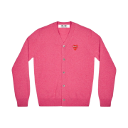 Play Comme des Garcons Double Heart Cardigan Pink